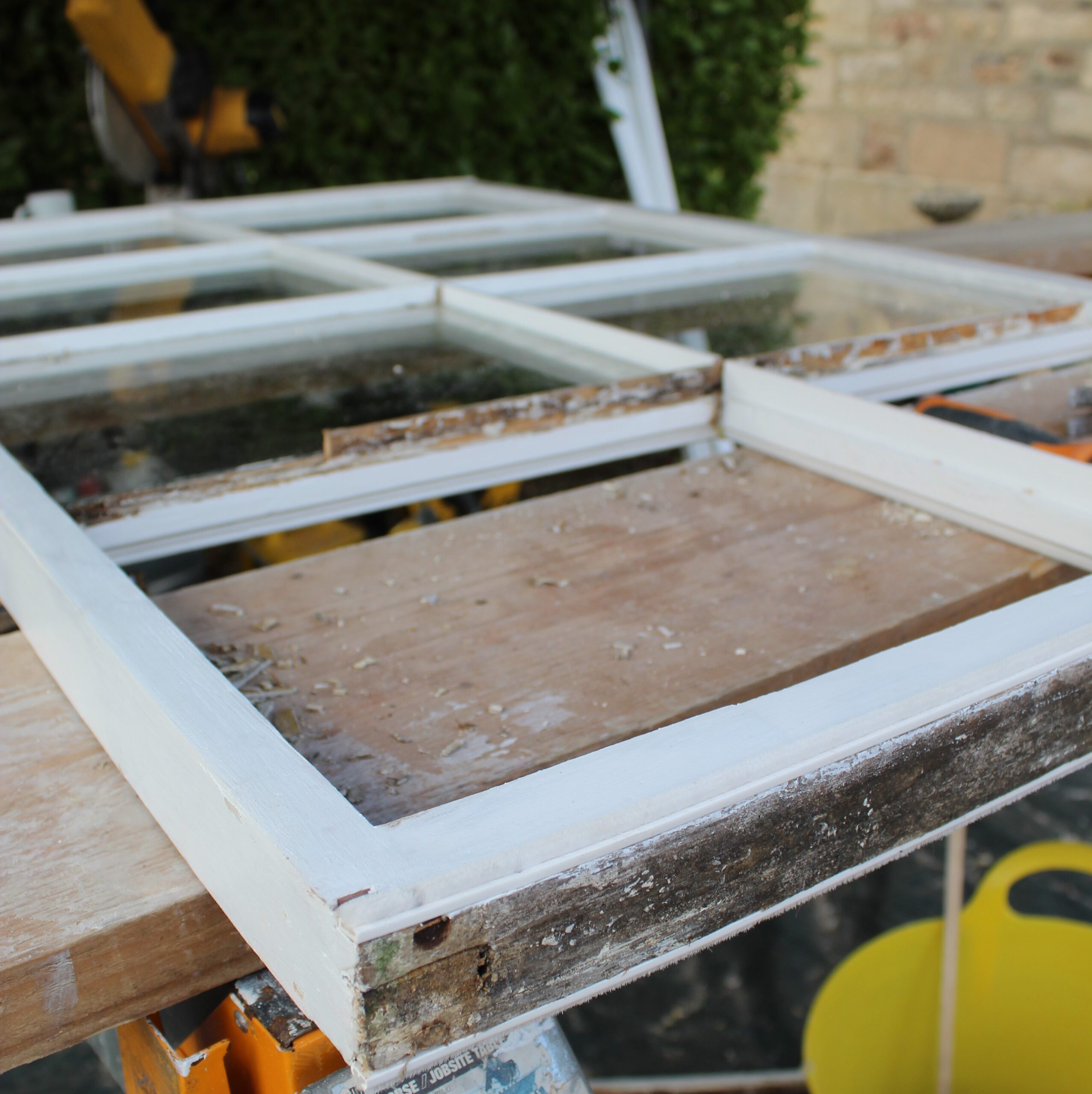 Wooden Sash Window Frame Restoration Close Up